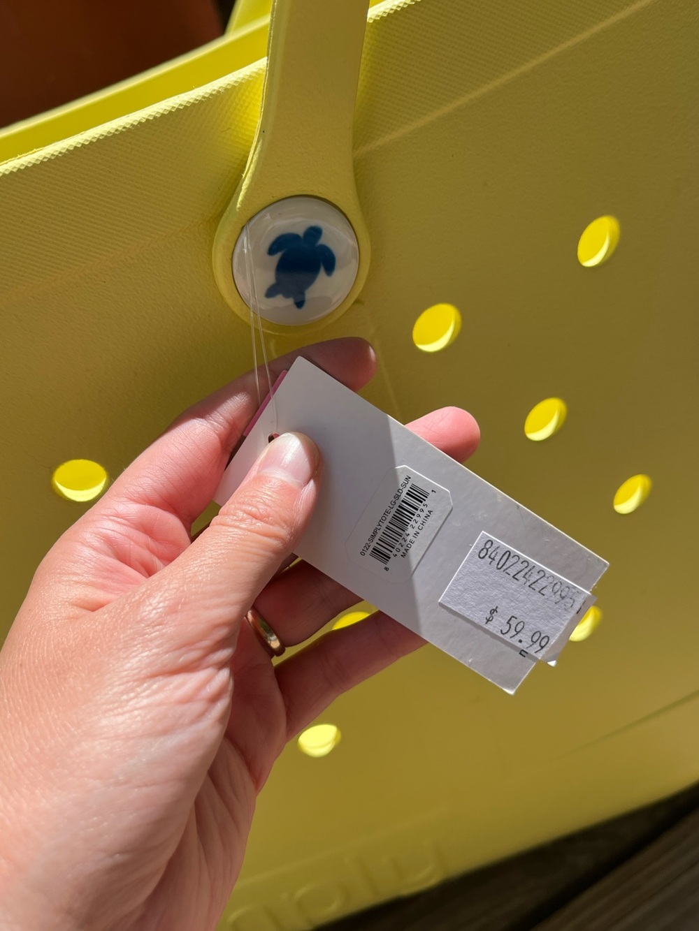 Yellow Rubber Tote Bag - Picture 2 of 7